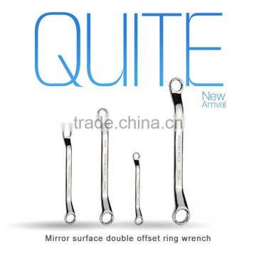 mirror surface double offset ring wrench,anti-rust spaner wrench ring ,ANSI double ring wrench