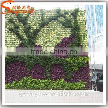 Double Artificial Grass Plant Wall / Plastic Artificial Plant Hang Wall for Art Hall Decor photo-4