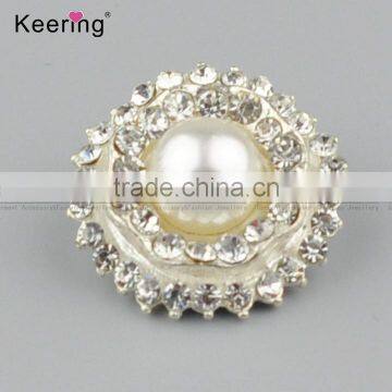 Fashionable custom pearl rhinestone buttons for garments WBK-1464