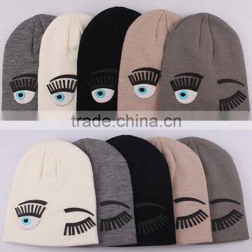 Winter Kid Knitted Cap Beanies With Big Eye Glue Chapter