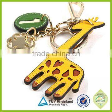 Promotional keyring key chain customized OEM custom animal shape leather keychains