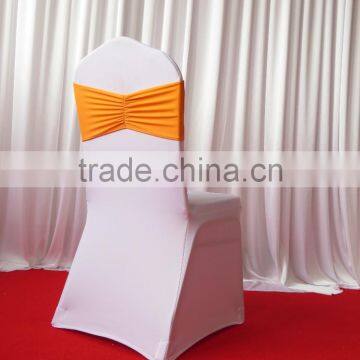 Orange Spandex Lycra Ruffle Chair Band photo-3