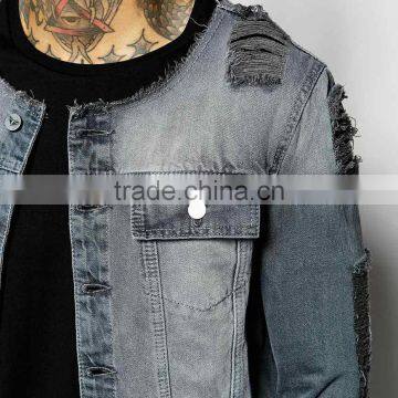 Cool Ripped Cheap Windbreaker Jacket With Button for Men 2016 photo-3