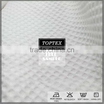 100% cotton plain dyed waffle fabric for bathrobe