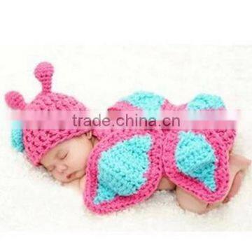 2015 Winter Hot Coming Butterfly Knitted Clothes Warm Cute Infant Newborn Crochrt Outfits