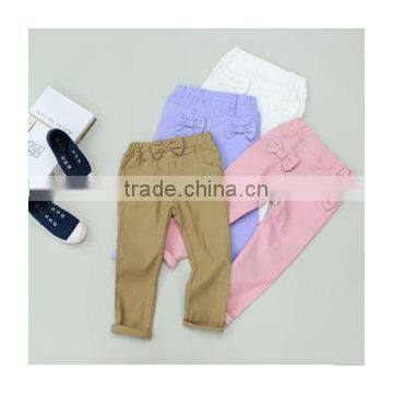 China latest fashion autumn pencil girl pants design children pants girl winter kids lovely bownot pants