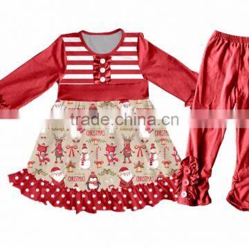 2017 yiwu children clothes fall girls tunic clothing sets wholesale ruffle pants outfit kids clothing baby clothes