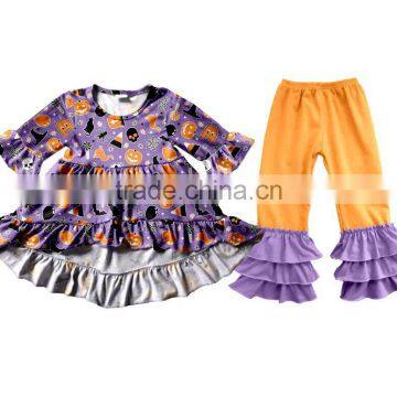 Wholesale Boutique Childrens Ruffle Baby Clothes Halloween Pumpkin Style Clothing Girls Fall Clothes photo-5