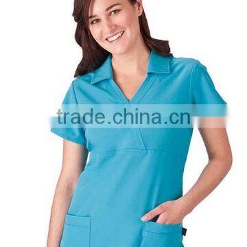 Body Fit Mock Wrap Hospital Staff Uniform photo-2