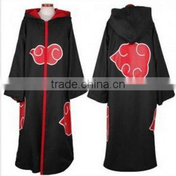 walson clothes apparel Hot Selling naruto cosplay costume Naruto Akatsuki Uchiha Itachi Cosplay Cloak Hooded Plus Size (S-2XL)