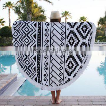 Walson Wholesale Drop Shipping Printing Design Microfiber Printed Beach Towels Round Beach Towel photo-3