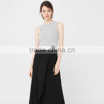 Office Lady Fitted Crop Top Designs Stylish Simple Sleeveless Blouse photo-5