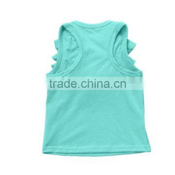 Hot Selling Icing Ruffle Boutique Baby Girl Cotton Lastest Tank Top 2017 Summer photo-6