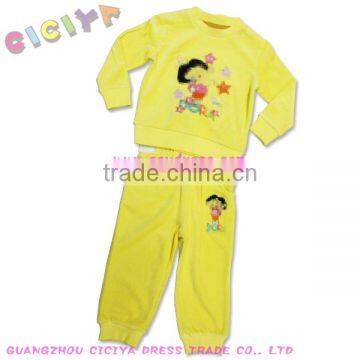 Girls velvet pajamas 2 pieces plain design OEM wholesale pajama set