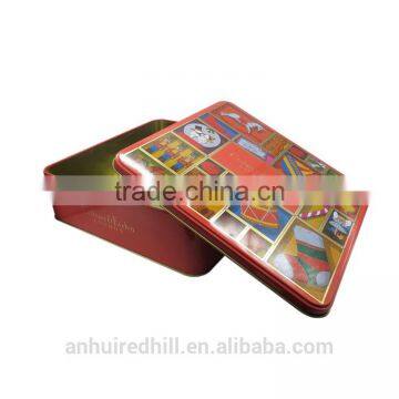 China Supplier Empty Square Christmas Chocolate Tin Box