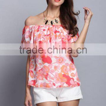 Fashion Sleeveless Design Full Floral Printed Latest Women Tops for Sale photo-5