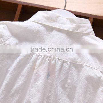 Wholesale Blank White Girl Shirt Blouse Long Sleeves Baby Kids Shirt photo-4
