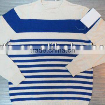 Sailor style 100% cotton pullover knitted sweater