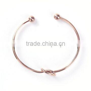 Copper Open Cuff Bangles Bracelets Rose Gold Love Knot photo-2