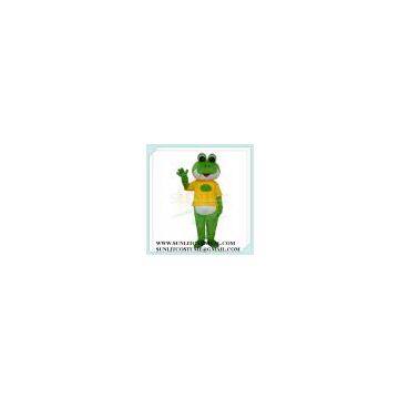 frog with yellow jacket mascot costume