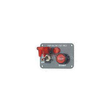 Carbon Fiber Racing Ignition Switch Panel , Red Illuminated Engine Start Button