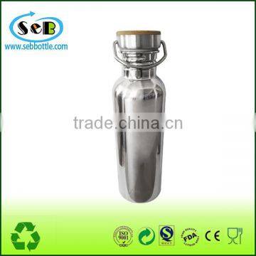 500ML Double Wall Insulated Stainless Steel Vacuum Thermo bottles with wooden lid