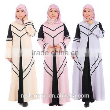 women stripe muslim dress/ admire muslim islamic fashionable abaya kaftan dresses