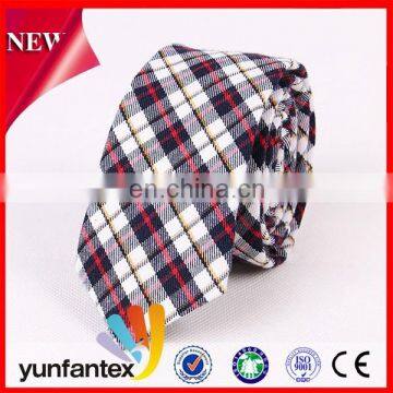 2017 latest new fashion design cotton plaid mens tie