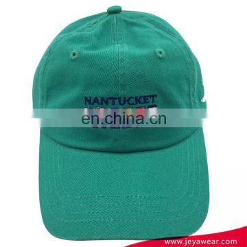 Cheap 100% cotton lower profile 6 panel high quality cyan baseball caps