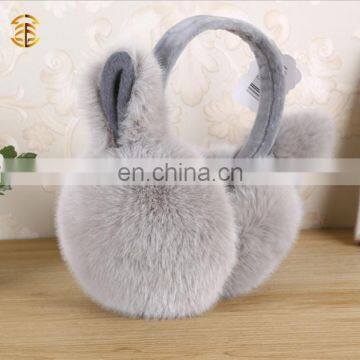 Cute Genuine Rabbit Fur Ear Muffs with Ears