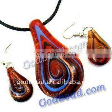 Glass(8) fashion lampwork murano glass pendant set ,colorful foil murano glass pendant,wholesale Italy murano glass pendant sets