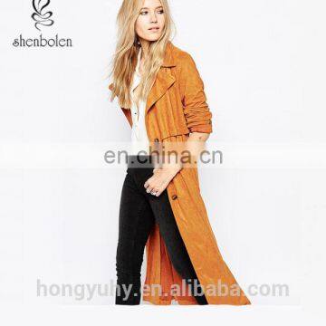 2015 Longline design fall/winter coats ,women long women coat and jackets wholesale OEM service M40649