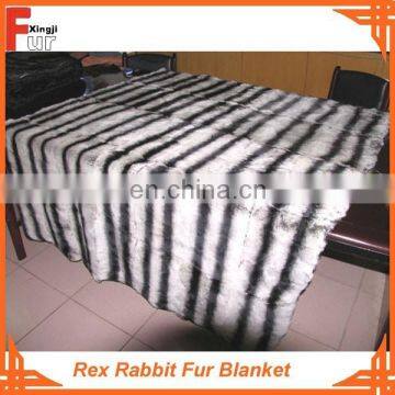 Chinchilla Design Real Fur Throw Blanket