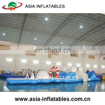 Inflatable Penguins and Polar Bears Water Obstacle Course , Water Park Obstacle Games For Kids And Adults