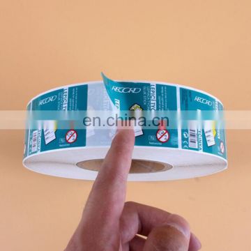 Wholesale removable pvc vinyl sticker /paper roll sticker /white label with color printing