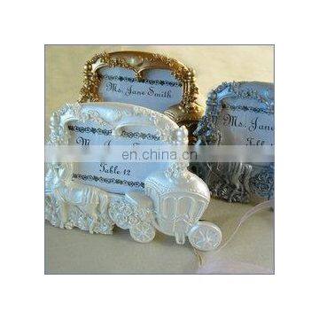 White Carriage Place Card Favors