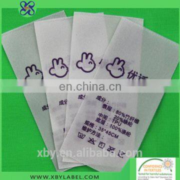 Silk screen printing clothing labels wash care label