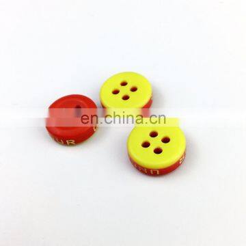 new design high quality red plastic resin buttons for cloths