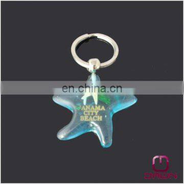 Promotional sea life design starfish keychain with logo printing