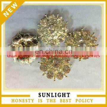 25mm flower shape wholesale rhinestone buttons for wedding invitation card