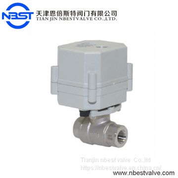 2way AC220V DN10 Stainless Steel 3/8inch Motorized Ball Valve With Indicator No Manual