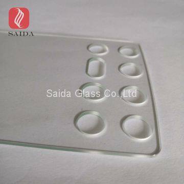Custom Clear Tempered Glass Cut Out Holes and Slots Drilling 2mm Cover Glass photo-3