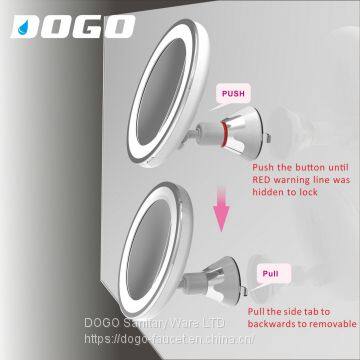 Plastic Round LED Light Swivel Portable Make up Mirror Suction Cup Mirror photo-5