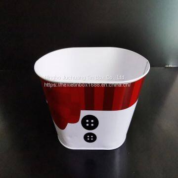 Customized Color White Tin Bucket With Handle Metal Tin Bucket