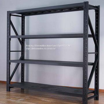 black 250kg storage shelves for study and living room with butterfly holes