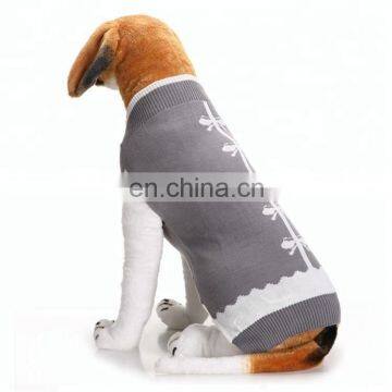 Newest knitted fleece pet clothes grey wool pet sweater for big dog