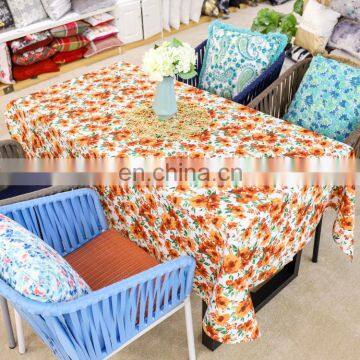 Fall Style Yellow Floral Square Printed Decorative Dining Party Tablecloth Wholesale Multi Colored Table Cloth photo-2