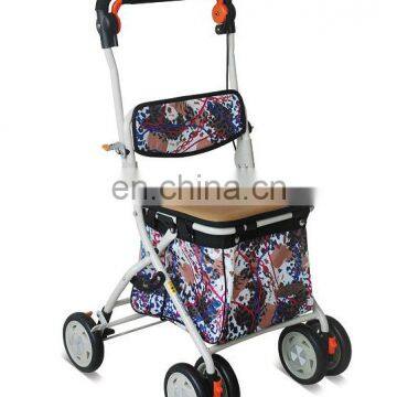 handicap bariatric forearm Aluminum adjustable rollator shopping cart walker with backrest for disabled people