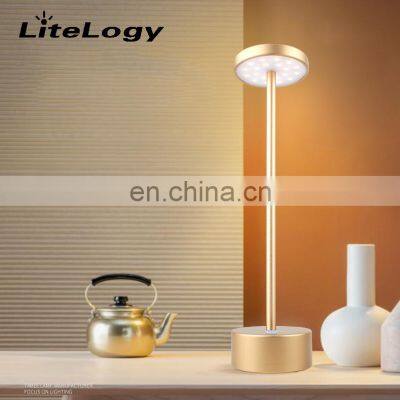 Long distance bedroom read friendship lamp Gold rechargeable metal decoration led table light