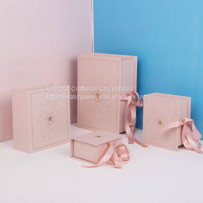 New Pink Blue Mother's Day Book Flip Gift Box Soap Flower Chocolate Cosmetic Gift Box